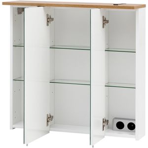 Produktbild für Spiegelschrank Schildmeyer Padua 142296, weiß / eiche