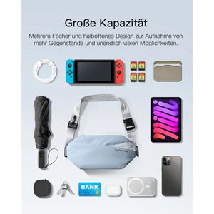 Produktbild für Bauchtasche Inateck Sling Bag X, aus Polyester, graublau