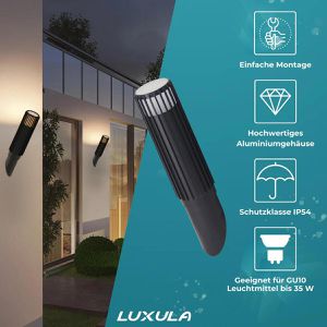 Produktbild für Wandleuchte Luxula LX700213, aus Aluminium, für außen (IP44)