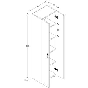 Produktbild für Aktenschrank VCM Ulas 5-Fach 918436, aus Holz
