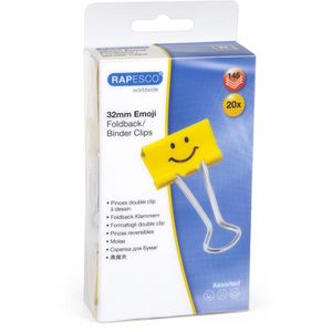 Produktbild für Foldbackklammern RAPESCO 1354, Emoji, 32mm