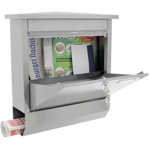 Produktbild für Briefkasten Rottner T06329, Lettero Inox, silber aus Edelstahl