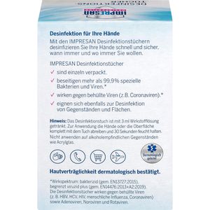 Produktbild für Desinfektionstücher Impresan einzeln verpackt