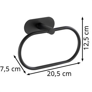Produktbild für Handtuchhalter Wenko Orea Black Matt Turbo-Loc, schwarz