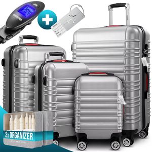 Produktbild für Koffer Monzana silber, 4-teilig + Zubehör