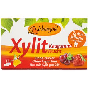 Birkengold Kaugummis Xylit Kaugummi Frucht, 12 Dragees