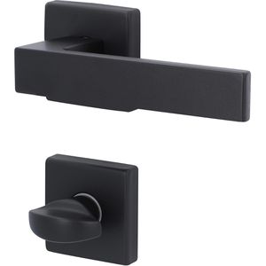 Produktbild für Drückergarnitur Alpertec Miami Square-R WC schwarz