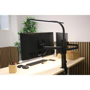 Produktbild für Schreibtischlampe Unilux Axio&amp;Strata, mit 2x Monitorhalterung