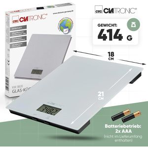 Produktbild für Küchenwaage Clatronic KW 3820, mit Tara-Funktion, Teilung 1 g