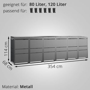 Produktbild für Mülltonnenbox MBOX24 Modern, Metall