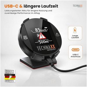 Produktbild für Blitzerwarner Technaxx Secure Drive PRO TX388, Akku &amp; Display