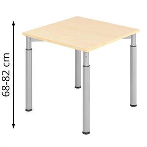 Schreibtisch Hammerbacher Y-Serie, ahorn / silber