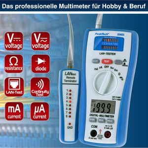 Produktbild für Multimeter PeakTech P 3365, digital, RMS, Netzwerkabeltester