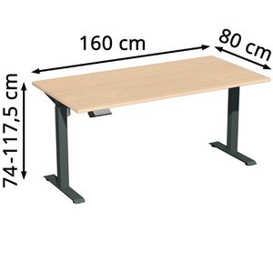 Produktbild für Schreibtisch Geramöbel Elevate Home, buche / anthrazit