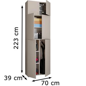 Produktbild für Mehrzweckschrank VCM Lona XXL 917815, grau