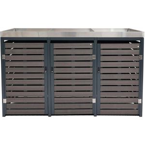 Produktbild für Mülltonnenbox Mendler HWC-K14, WPC/Metall