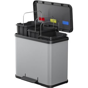 Produktbild für Mülleimer Hailo trio Plus L, silber