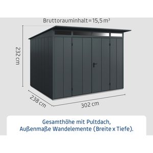 Produktbild für Geräteschuppen Hörmann EcoStar Elegant-P, 7,56 m²