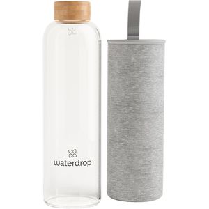 Produktbild für Trinkflasche waterdrop Clear, mit Hülle