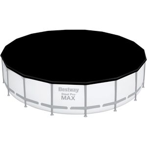 Produktbild für Poolabdeckung Bestway 58039, aus PVC, schwarz, mit Spannseil