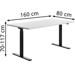 Produktbild für Schreibtisch Topstar E-Table, weiß / schwarz