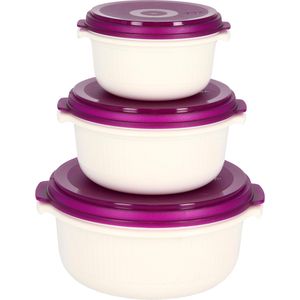Mikrowellengeschirr Emsa Micro Family weiß/brombeer Kunststoff