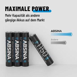 Produktbild für Akku Absina 1,2 V, 1050 mAh