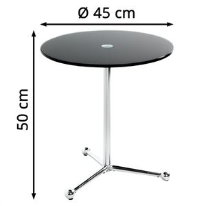 Produktbild für Beistelltisch Haku-Möbel 23276, Steve, schwarz, Glas / Metall
