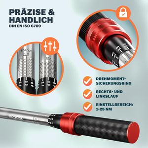 Produktbild für Drehmomentschlüssel Monzana 109715, 18-teilig