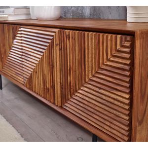 Produktbild für Lowboard Wohnling WL6.557, aus Massivholz, grifflos, sheesham