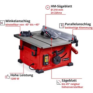 Produktbild für Tischkreissäge Einhell TC-TS 8, 210mm