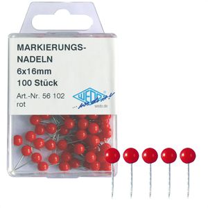 Markierungsnadeln Wedo 56102, rot