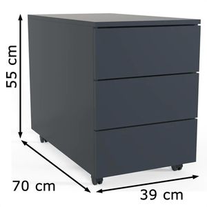 Produktbild für Rollcontainer VCM Dalosa 70 918329, aus Holz, anthrazit