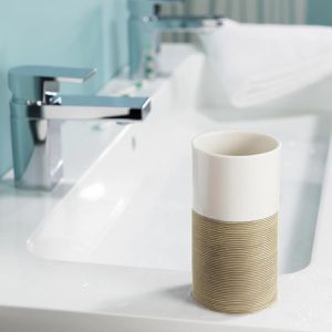 Produktbild für Zahnputzbecher Sealskin Doppio, sand, aus Keramik
