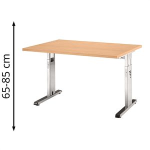 Produktbild für Schreibtisch Hammerbacher O-Serie, buche / silber