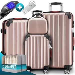 Produktbild für Koffer Monzana rose, 4-teilig + Zubehör