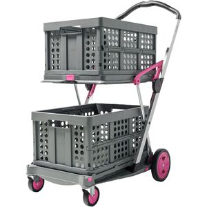 Produktbild für Transportwagen CLAX Klappmobil, Pink Edition, mit Klappbox