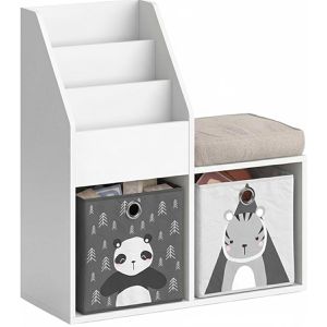 Produktbild für Bücherregal Vicco Luigi Mini, weiß, mit 2 Faltboxen