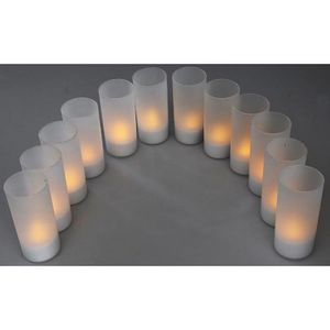 Produktbild für LED-Teelichter ChiliTec 18343, mit Windschutz, weiß