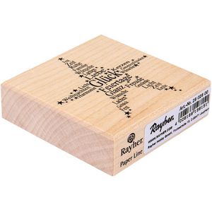 Produktbild für Motivstempel Rayher 2802800 Stern, aus Holz