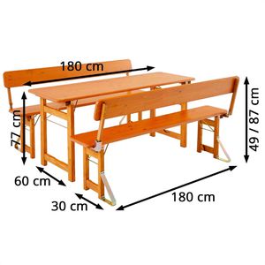 Produktbild für Bierzeltgarnitur RUKU1952 205490, braun