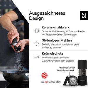 Produktbild für Gewürzmühle LARS-NYSØM Sjael Carbon Black, Höhe 11,6 cm