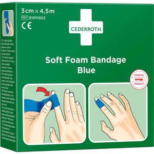 Produktbild für Pflaster Cederroth Soft Foam Bandage, blau, 1 Rolle