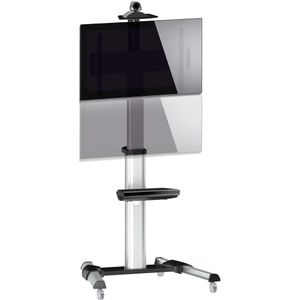 Produktbild für TV-Ständer myWall HP101L, Ablage &amp; Rollen, silber, Metall