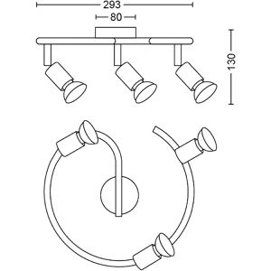 Produktbild für Deckenstrahler Philips Limbali, GU10-Fassung