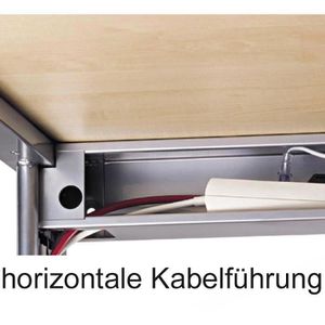Produktbild für Schreibtisch Hammerbacher B-Serie, nussbaum / silber