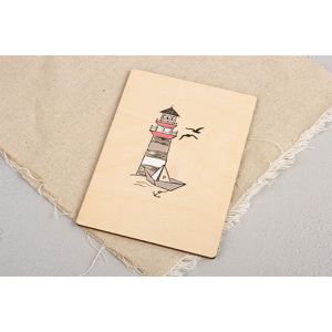 Produktbild für Motivstempel Rayher 29274000 Leuchtturm, aus Holz