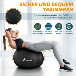 Produktbild für Gymnastikball Tresko Anti-Burst, mit Luftpumpe