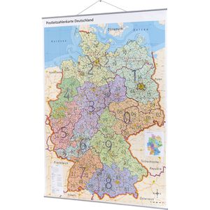 Deutschlandkarte GeoMetro XL Postleitzahlenkarte, Aluleisten