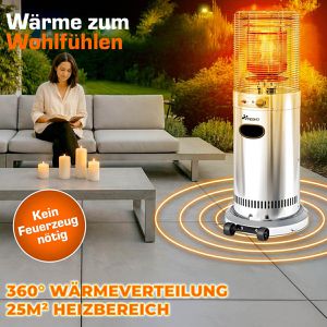 Produktbild für Heizstrahler Tresko TKTHF-002, silber, outdoor